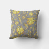 モダンエレガント金ゴールド黄色い円錐花序の花 クッション (裏面)