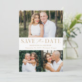 モダンエレガント金ゴールド3 Photo QRコード セーブザデート (スタンド正面)