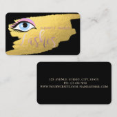 モダンエレガント金ゴールド、まつ、メイクアップアーティスト 名刺 (正面/裏面)