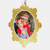 モダンエレガント金ゴールド オーナメントカード (左)