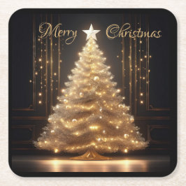 モダンエレガント金ゴールド スクエアペーパーコースター