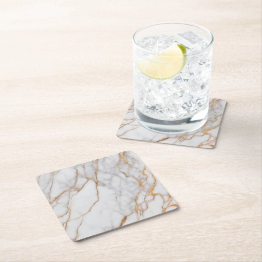 モダンエレガント金ゴールド スクエアペーパーコースター (インサイチュ)