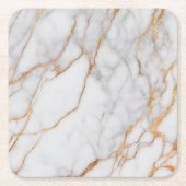 モダンエレガント金ゴールド スクエアペーパーコースター (正面)