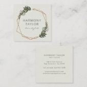 モダンエレガント金ゴールド スクエア名刺 (正面/裏面)