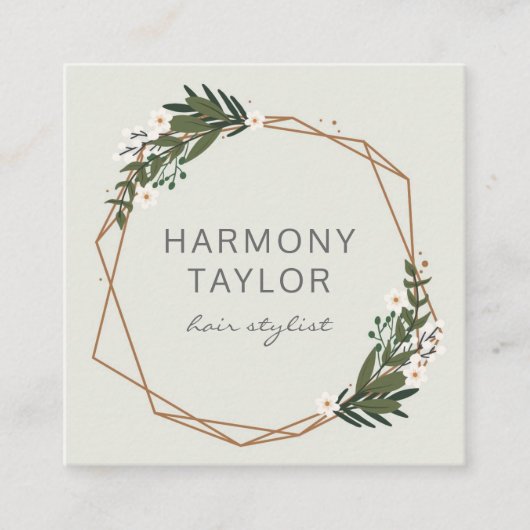 モダンエレガント金ゴールド スクエア名刺 (正面)