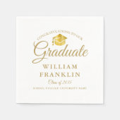 モダンエレガント金ゴールド スタンダードカクテルナプキン (正面)