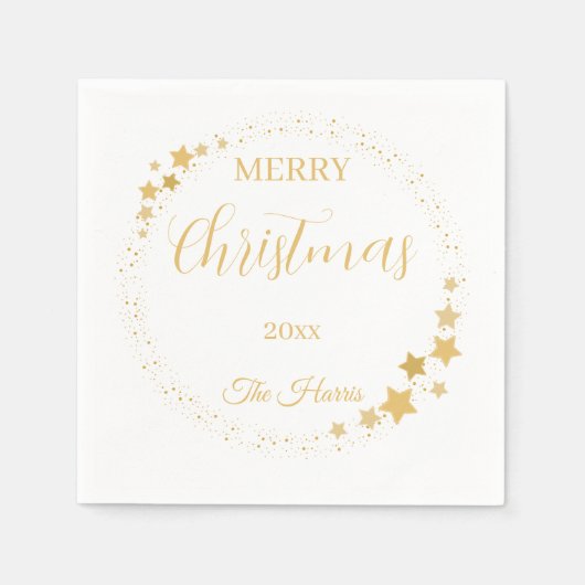 モダンエレガント金ゴールド スタンダードカクテルナプキン (正面)