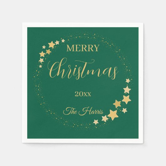 モダンエレガント金ゴールド スタンダードカクテルナプキン (正面)