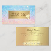 モダンエレガント金ゴールド・フレーム、ハート・《写真》ぼけ味グラデーション ロイヤリティカード (正面/裏面)