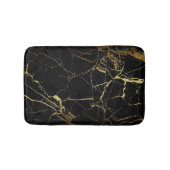 モダンエレガント金ゴールド&ブラックマーブルデザイン バスマット (正面)