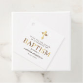 モダンエレガント金ゴールド・ホワイトバプテスマ フェイバータグ (インサイチュ)