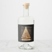 モダンエレガント金ゴールド リキュールボトルラベル (正面)