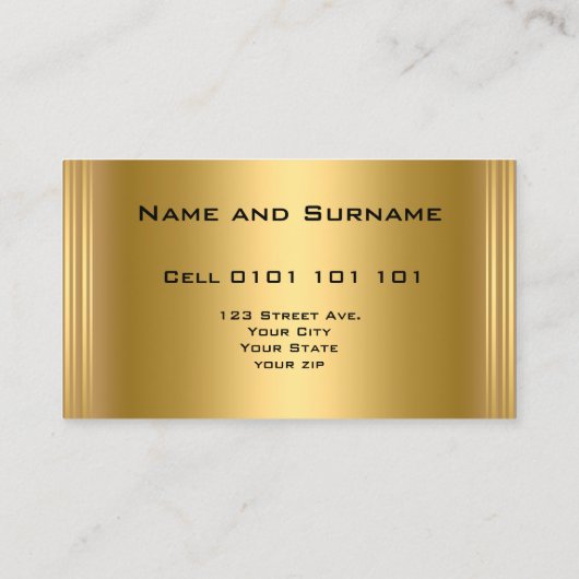 モダンエレガント金ゴールド 名刺 (裏面)