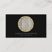 モダンエレガント金ゴールドLotusロゴスタイリッシュ銅 名刺 (正面)