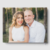 モダンエレガント金ゴールドScript写真結婚の ゲストブック (裏面)