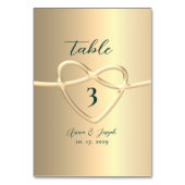 モダンエレガント金結婚箔 テーブルナンバー (裏面)