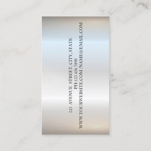 モダンエレガント銀はさみ 名刺 (裏面)