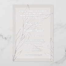 モダンエレガント銀グレーフローラ結婚ズ