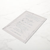 モダンエレガント銀グレーフローラ結婚ズ 箔招待状 (回転した状態)