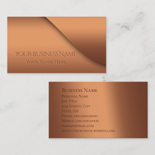 モダンエレガント銅エンボス企業の業 名刺 (正面/裏面)