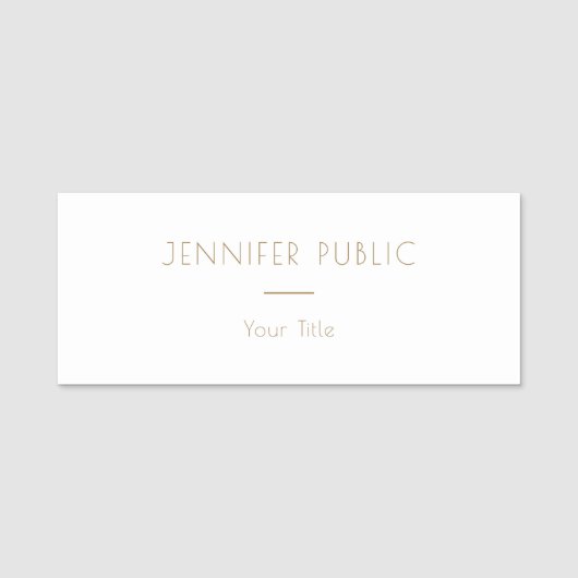 モダンエレガント長方形の名前 名札 (正面)
