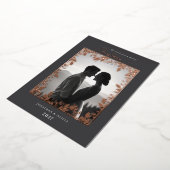 モダンエレガント離れフレーム写真メリー・クリスマス 箔シーズンカード (回転した状態)