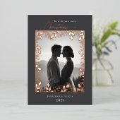 モダンエレガント離れフレーム写真メリー・クリスマス 箔シーズンカード (立ち正面)