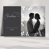 モダンエレガント離れフレーム写真メリー・クリスマス 箔シーズンカード