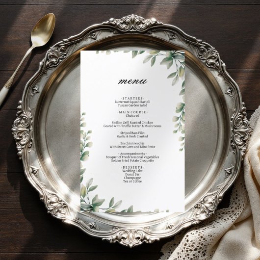 モダンエレガント離れユ結婚ーカリのメニュー