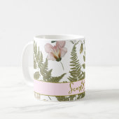 モダンエレガント離れ草の春と花 コーヒーマグカップ (正面左)