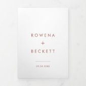 モダンエレガント雪の結婚写真 三つ折り招待状 (カバー)