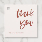 モダンエレガント雪結婚桃色 フェイバータグ (正面)