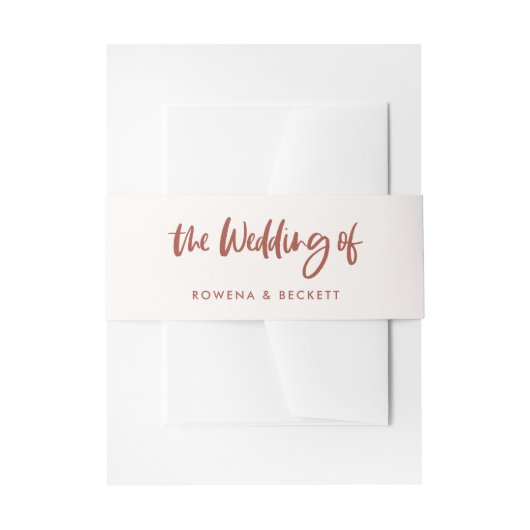 モダンエレガント雪結婚桃色 招待状ベリーバンド (正面例)