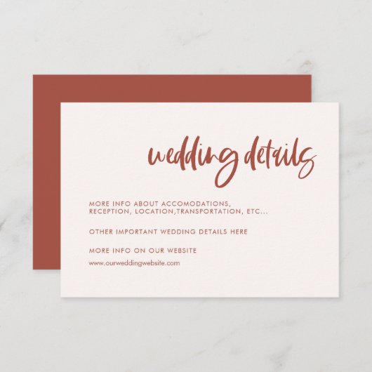 モダンエレガント雪結婚詳細 エンクロージャーカード (正面/裏面)