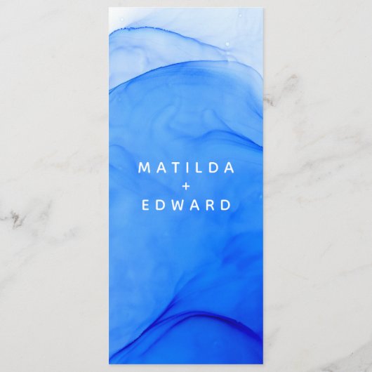 モダンエレガント青結婚白 メニュー (裏面)