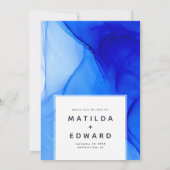 モダンエレガント青結婚白 案内状 (裏面)