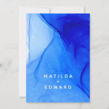 モダンエレガント青結婚白