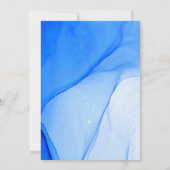 モダンエレガント青結婚白 案内状 (裏面)