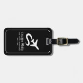 モダンエレガント飛行機白黒 ラゲッジタグ (正面横)