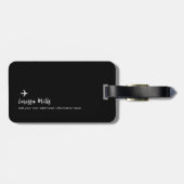 モダンエレガント飛行機白黒 ラゲッジタグ (裏面横)