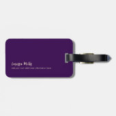 モダンエレガント飛行機紫色の荷物タグ ラゲッジタグ (裏面横)