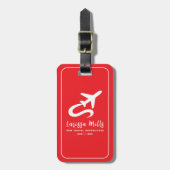 モダンエレガント飛行機 ラゲッジタグ (正面縦)