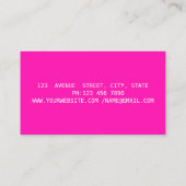 モダンエレガント高級グリッターピンクストライプ 名刺 (裏面)