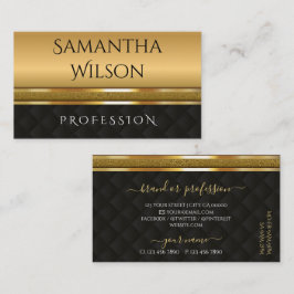 モダンエレガント高級グリッター金ゴールドストライプ 名刺