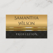 モダンエレガント高級グリッター金ゴールドストライプ 名刺 (正面)