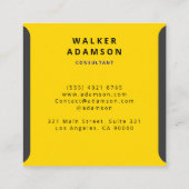 モダンエレガント高級金ゴールド&マットブラック スクエア名刺 (裏面)