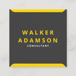 モダンエレガント高級金ゴールド&マットブラック スクエア名刺