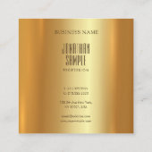 モダンエレガント魅力的金ゴールドユニークデザイン スクエア名刺 (裏面)