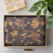 モダンエレガント黄橙色ダークグレー 薄葉紙 (ギフト)