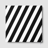 モダンエレガント黒と白の金ゴールドストライプの結婚の ゲストブック (裏面)